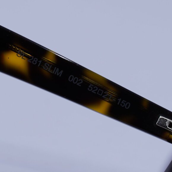 Saint Laurent SL281 SLIM 002 Sunglasses Havana Square Frame, Grey Lenses - Picture 3 of 10